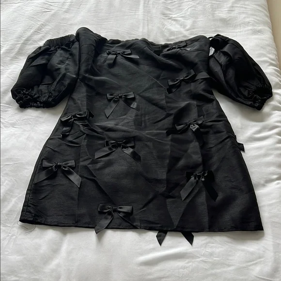 blue dress for baby girl Anthropologie Black Slip Mini Dress main image 0